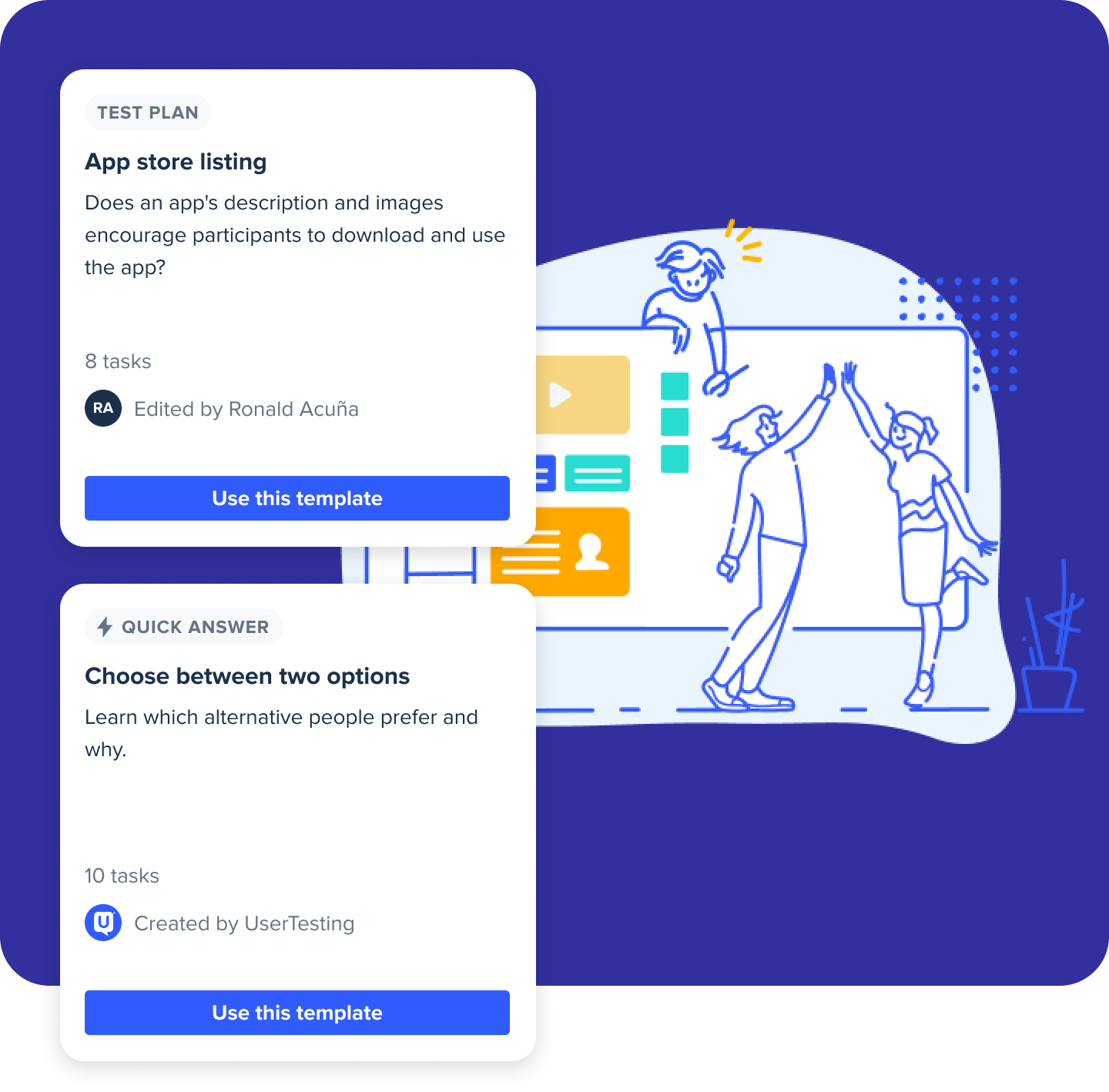 UserTesting template library